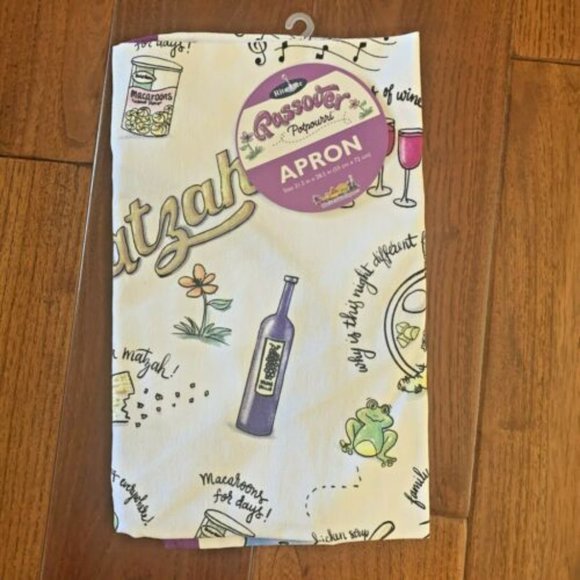 NEW Apron...Passover Potpourri Cotton with Décor Pesach Jewish Holiday Seder - Picture 3 of 6